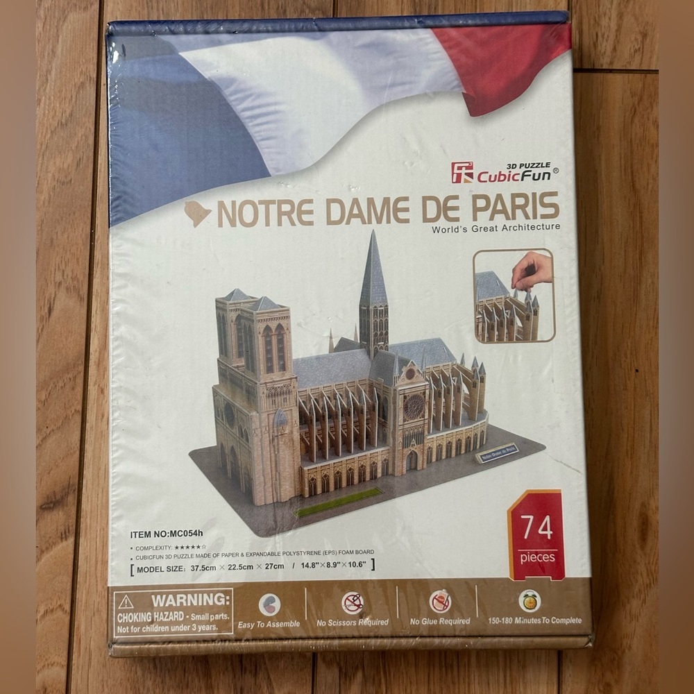NEW! CubicFun Notre Dame de Paris 3D Puzzle